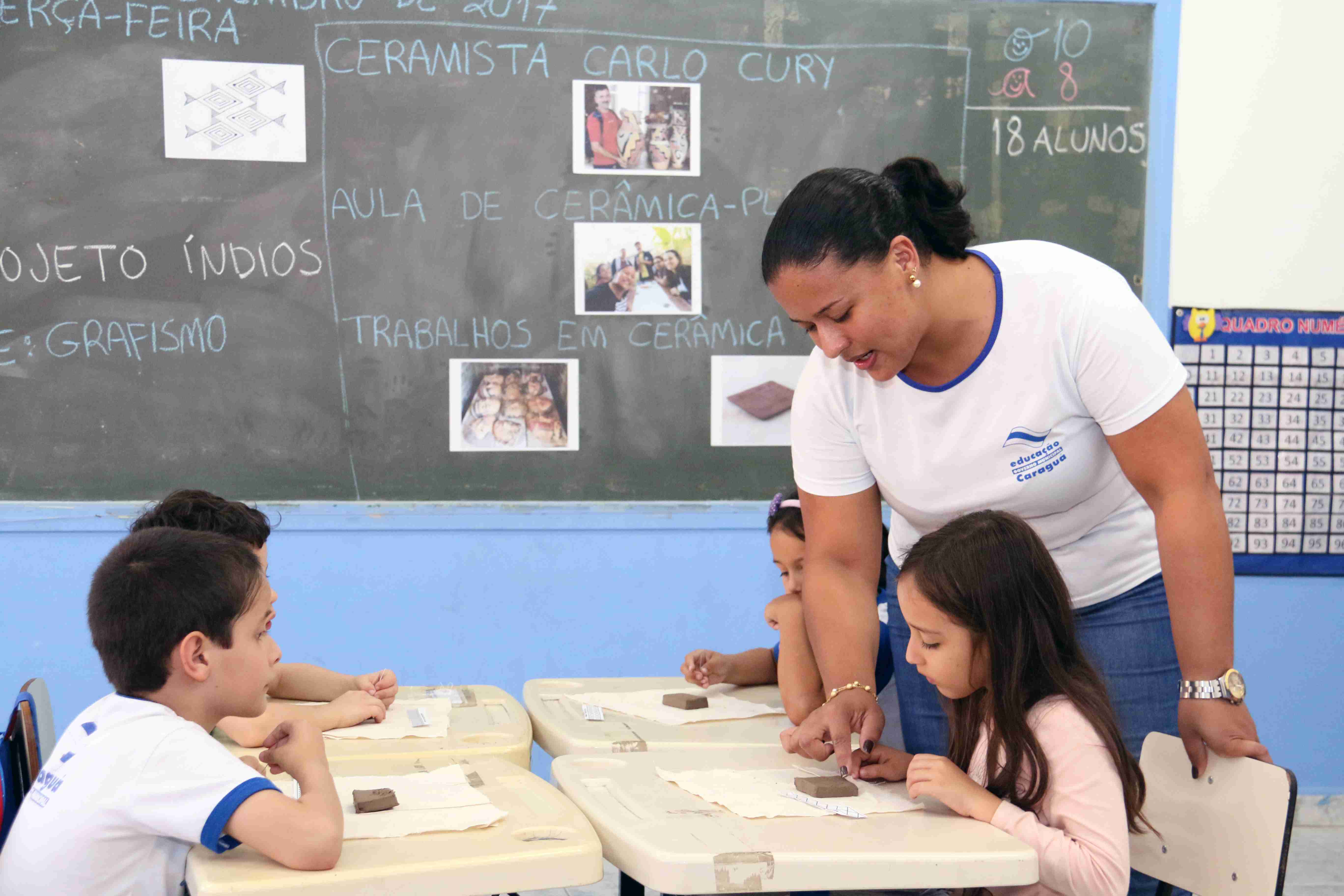 Alunos do Rio do Ouro estudam cultura indígena em aula com argila 