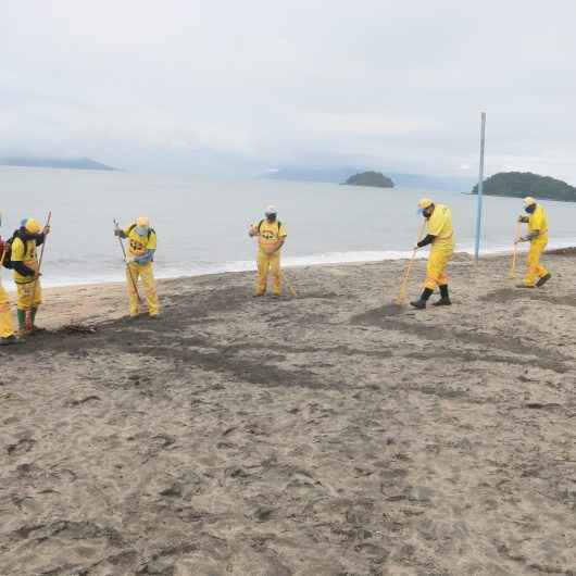 Praias da região norte de Caraguatatuba recebem megaoperação de limpeza