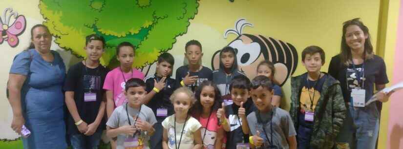 Crianças referenciadas no CRAS visitam Parque da Mônica, em São Paulo