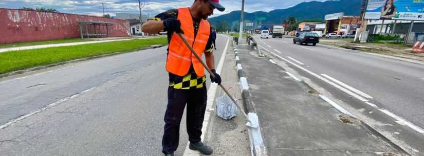 Prefeitura de Caraguatatuba executa serviços de limpeza e manutenção na Rodovia SP-55