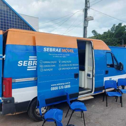 Sebrae Móvel está nos bairros Rio do Ouro e Perequê-Mirim para atender comerciantes prejudicados com as fortes chuvas