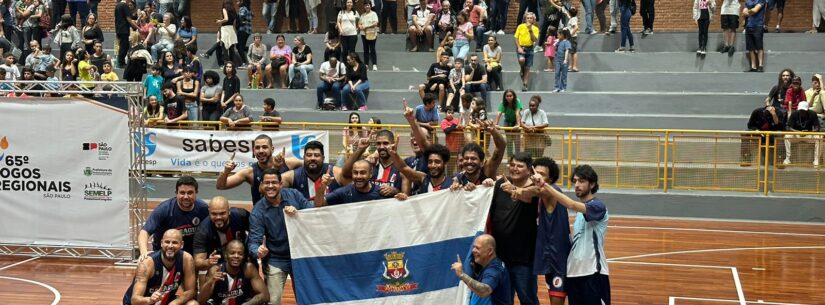 Time de basquete de Caraguatatuba vence Pindamonhangaba e conquista o ouro nos Jogos Regionais