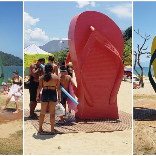 Parceria com Havaianas proporciona duchas gratuitas nas praias Cocanha e Martim de Sá