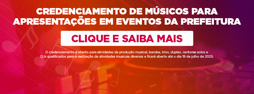 Caraguatatuba realiza credenciamento de músicos para apresentações em eventos da Prefeitura