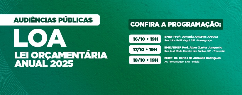 Audiências da LOA de 2025 da Prefeitura de Caraguatatuba iniciam no dia 16 de outubro