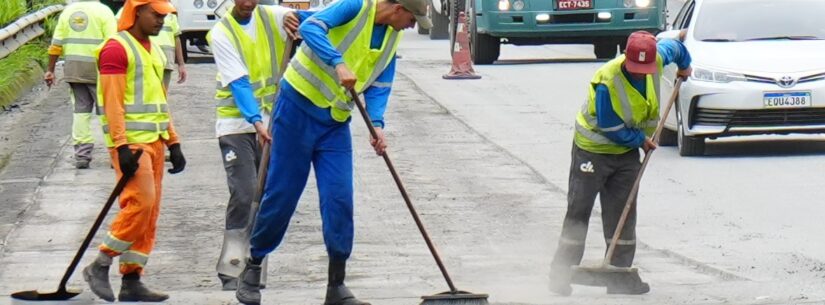 Obras de taludes na SP-55, em Caraguatatuba, estão suspensas temporariamente para desafogar trânsito